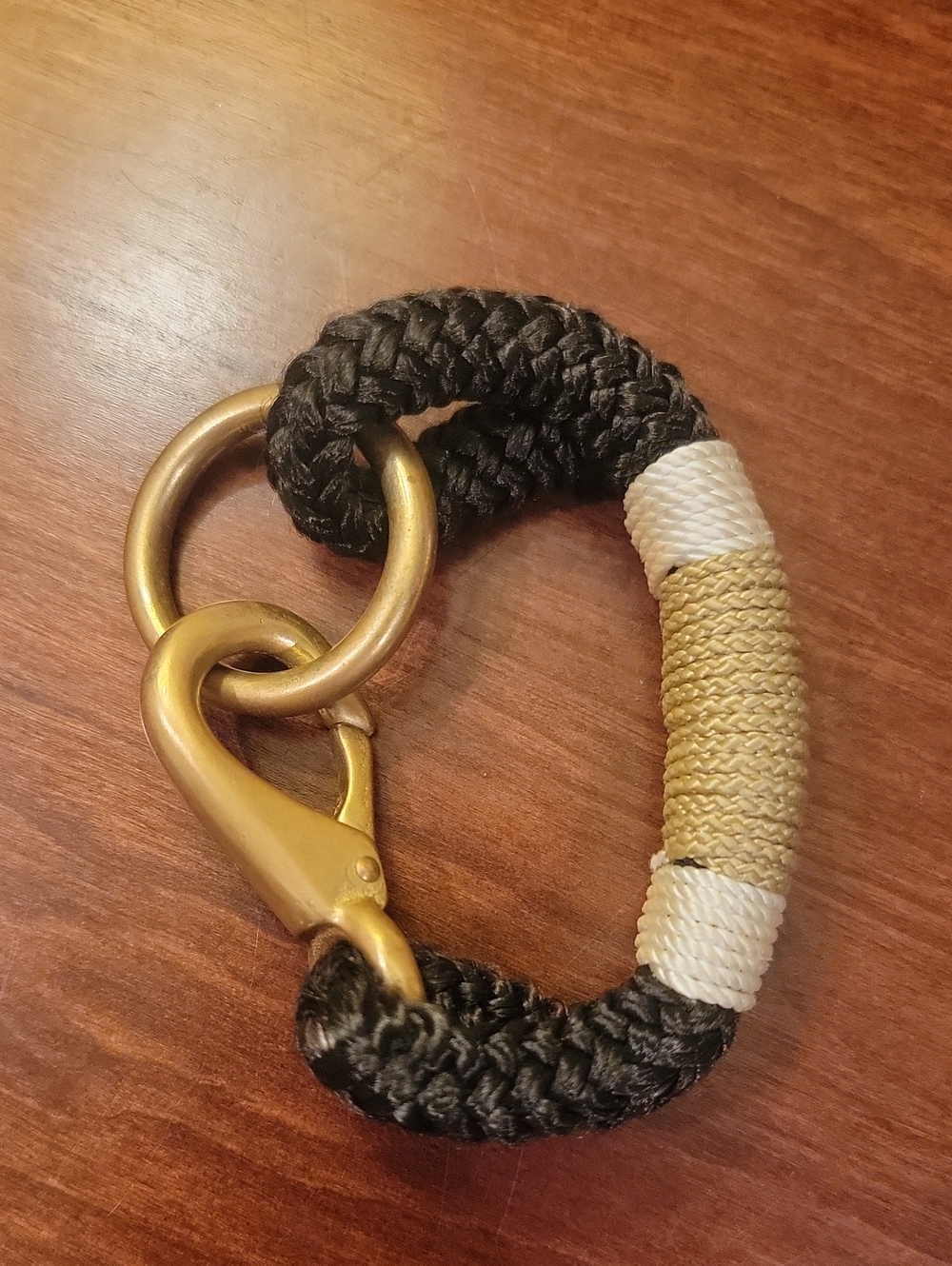 Brass Clasp Black Rope Bracelet